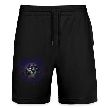 Sint Eustatius - Stanley/Stella Trainer Unisex Organic Jogging Shorts - black - Front - Nik (191cm) & Marisol (170cm)