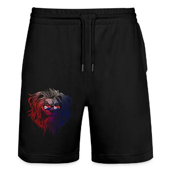 Sint Maarten - Stanley/Stella Unisex Bio Joggingshorts Trainer  - Schwarz - Vorne - Nik (191cm) & Marisol (170cm)