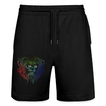 South Africa - Stanley/Stella Trainer Unisex Organic Jogging Shorts - black - Front - Nik (191cm) & Marisol (170cm)