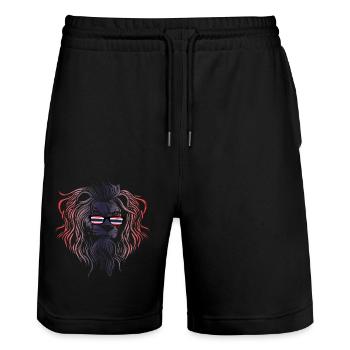 Thailand - Stanley/Stella Trainer Unisex Organic Jogging Shorts - black - Front - Nik (191cm) & Marisol (170cm)
