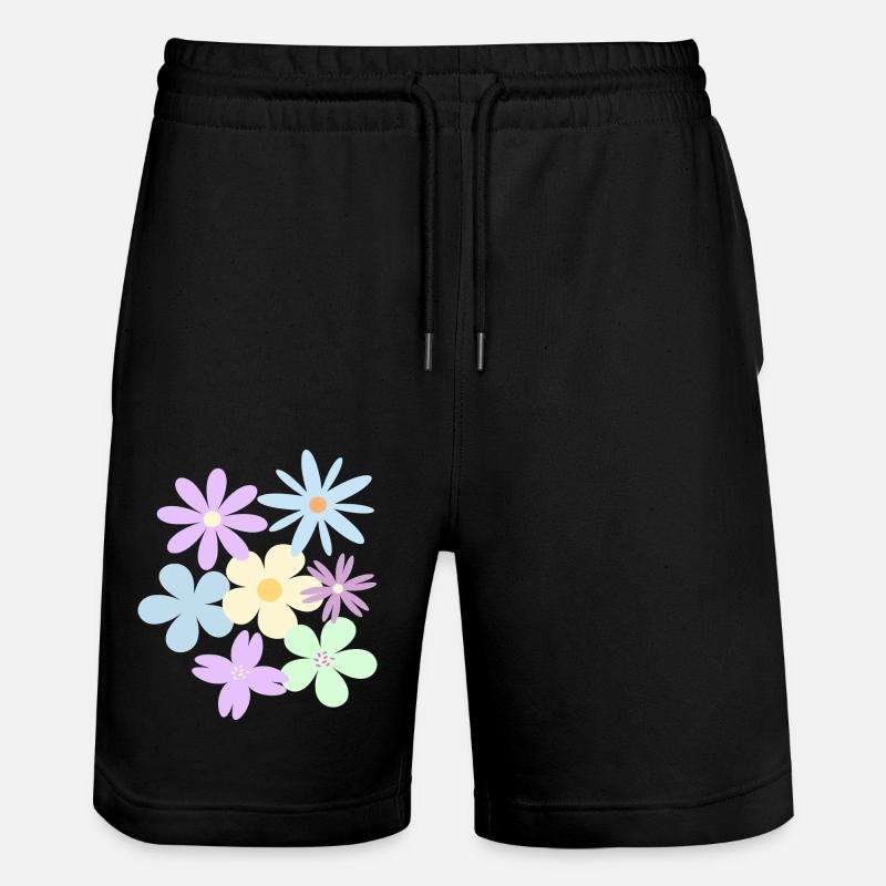 Blumen - Stanley/Stella Unisex Bio Joggingshorts Trainer  - Schwarz