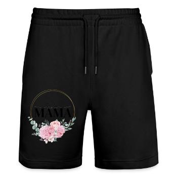 Beste Mama der Welt - Stanley/Stella Unisex Bio Joggingshorts Trainer  - Schwarz - Vorne - Nik (191cm) & Marisol (170cm)