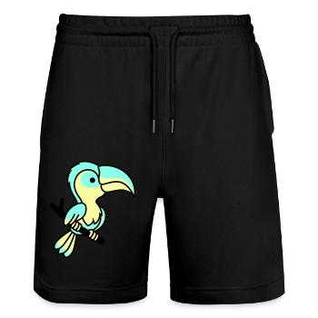 perroquet - Short de jogging bio TRAINER Stanley/Stella unisexe - noir - Devant - Nik (191cm) & Marisol (170cm)