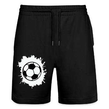 Blobs de football - Short de jogging bio TRAINER Stanley/Stella unisexe - noir - Devant - Nik (191cm) & Marisol (170cm)