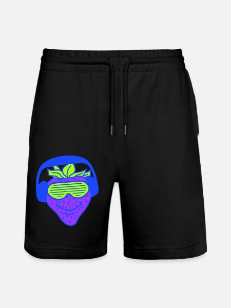 Jordbær DJ Frugt Ansigt Grins Party Club Musik - Stanley/Stella Trainer økologiske unisex joggingshorts - sort
