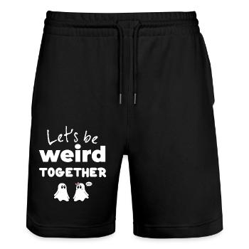 T-Shirts with Funny Phrases - Fantasmitas 11 - Stanley/Stella Trainer Unisex Organic Jogging Shorts - black - Front - Nik (191cm) & Marisol (170cm)