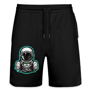 Astronaute - Short de jogging bio TRAINER Stanley/Stella unisexe - noir - Devant - Nik (191cm) & Marisol (170cm)