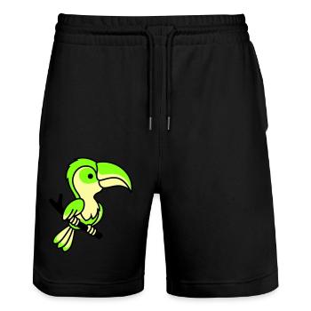 perroquet - Short de jogging bio TRAINER Stanley/Stella unisexe - noir - Devant - Nik (191cm) & Marisol (170cm)