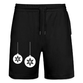Boule de Noël étoile 2 - Short de jogging bio TRAINER Stanley/Stella unisexe - noir - Devant - Nik (191cm) & Marisol (170cm)