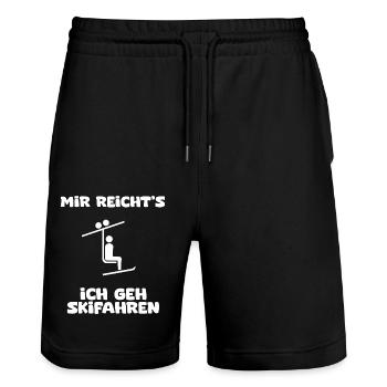 Mir reicht's ich geh skifahren - Stanley/Stella Unisex Bio Joggingshorts Trainer  - Schwarz - Vorne - Nik (191cm) & Marisol (170cm)