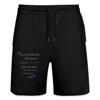 Cherchez la Pièce Qui Vous Élève - Short de jogging bio TRAINER Stanley/Stella unisexe - noir - Devant - Nik (191cm) & Marisol (170cm)