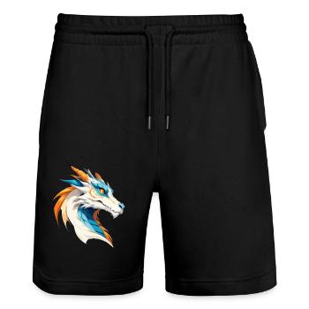 Drachen-Vektor-Kunst mit lebendigen Farben Illustration - Stanley/Stella Unisex Bio Joggingshorts Trainer  - Schwarz - Vorne - Nik (191cm) & Marisol (170cm)
