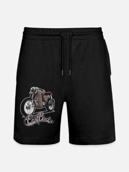 S51 (brown) // Illustration - Stanley/Stella Trainer Unisex Organic Jogging Shorts - black