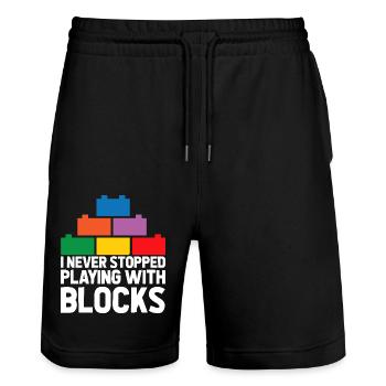 Brick Builder Brick Building Master Builder - Stanley/Stella Trainer Unisex Organic Jogging Shorts - black - Front - Nik (191cm) & Marisol (170cm)