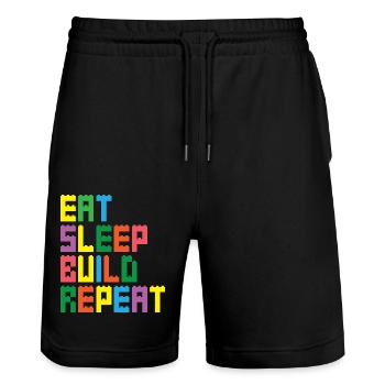 Brick Builder Brick Building Master Builder - Stanley/Stella Trainer Unisex Organic Jogging Shorts - black - Front - Nik (191cm) & Marisol (170cm)