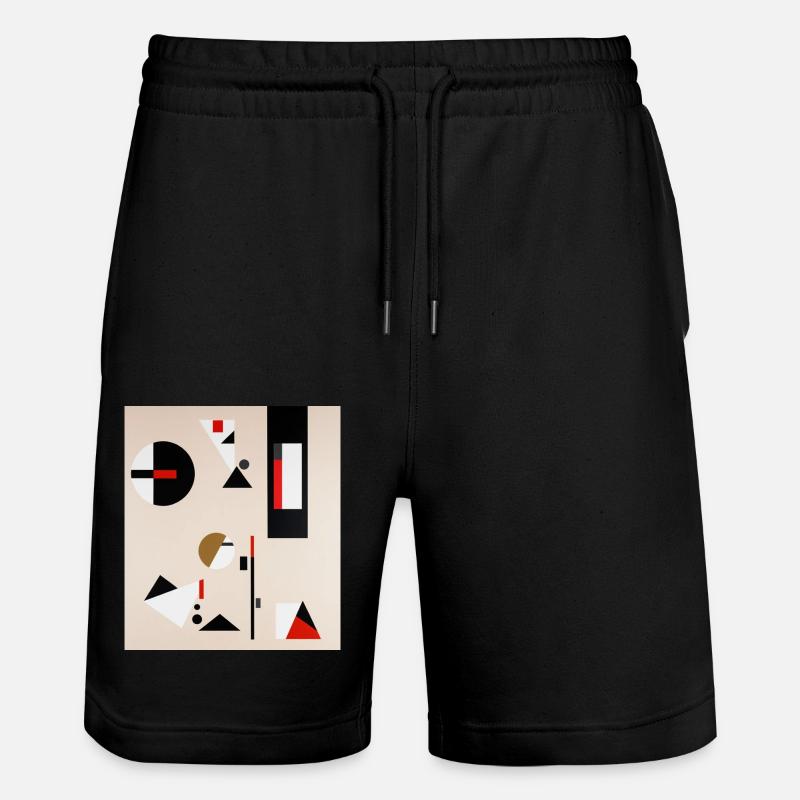 Abstrakte geometrische Komposition - Stanley/Stella Unisex Bio Joggingshorts Trainer  - Schwarz
