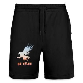 Stylischer Adler will frei sein - Stanley/Stella Unisex Bio Joggingshorts Trainer  - Schwarz - Vorne - Nik (191cm) & Marisol (170cm)