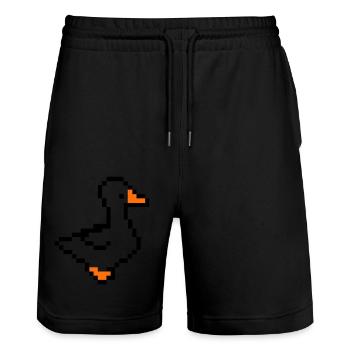 Canard pixel - Short de jogging bio TRAINER Stanley/Stella unisexe - noir - Devant - Nik (191cm) & Marisol (170cm)