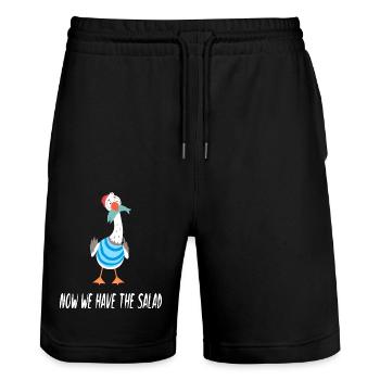 Maintenant, nous avons la salade - Short de jogging bio TRAINER Stanley/Stella unisexe - noir - Devant - Nik (191cm) & Marisol (170cm)