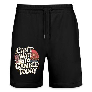Can't Wait To Gamble Today 12 - Stanley/Stella Unisex Bio Joggingshorts Trainer  - Schwarz - Vorne - Nik (191cm) & Marisol (170cm)