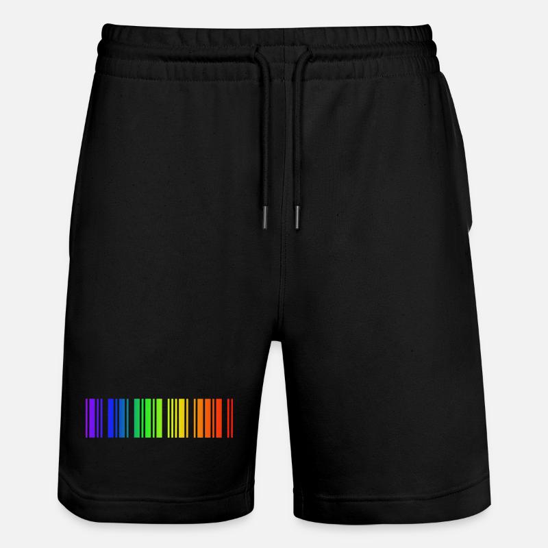 Regenbogen Strichcode, LGBT - Stanley/Stella Unisex Bio Joggingshorts Trainer  - Schwarz