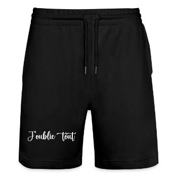 Ich vergesse alles - Stanley/Stella Unisex Bio Joggingshorts Trainer  - Schwarz - Vorne - Nik (191cm) & Marisol (170cm)