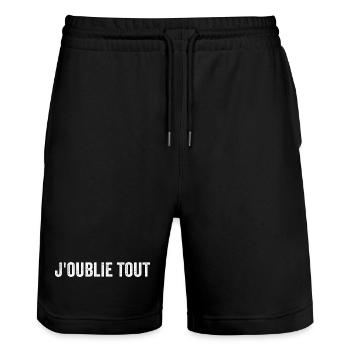 I forget everything - Stanley/Stella Trainer Unisex Organic Jogging Shorts - black - Front - Nik (191cm) & Marisol (170cm)
