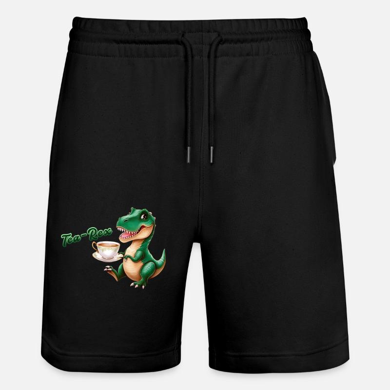 Tea-Rex |T-Rex | Rex | Dinosaur | Pun - Stanley/Stella Trainer Unisex Organic Jogging Shorts - black