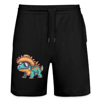 Dinosaurier stegosaurus Sombrero - Stanley/Stella Unisex Bio Joggingshorts Trainer  - Schwarz - Vorne - Nik (191cm) & Marisol (170cm)
