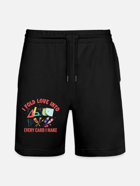 Card Crafting Artist Gift Idea - Stanley/Stella Trainer Unisex Organic Jogging Shorts - black