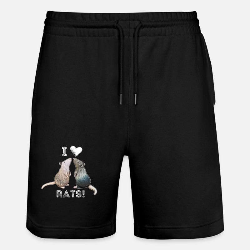 Ratten - J’aime les rats - Short de jogging bio TRAINER Stanley/Stella unisexe - noir