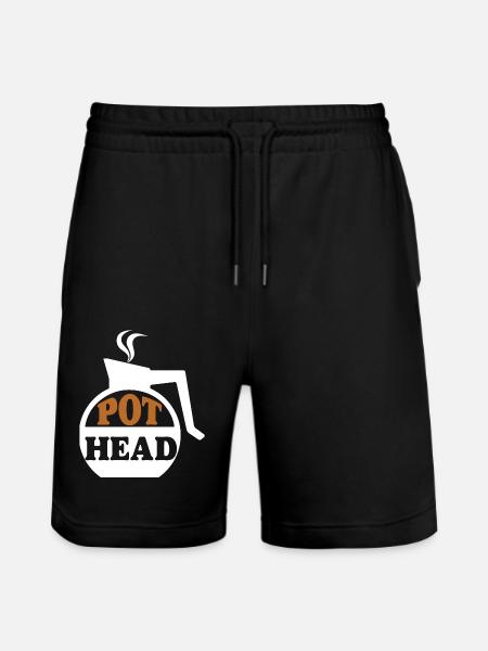 Pot head Coffee - Coffee Gifts - Stanley/Stella Trainer Unisex Organic Jogging Shorts - black