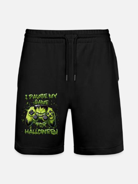 Halloween Pumpkin Gamepad Gamer Zombie - Stanley/Stella Trainer Unisex Organic Jogging Shorts - black