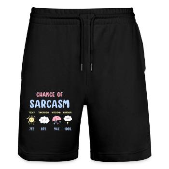 Drôle De Chance De Sarcasme Prévisions Météo Sarcastique - Short de jogging bio TRAINER Stanley/Stella unisexe - noir - Devant - Nik (191cm) & Marisol (170cm)