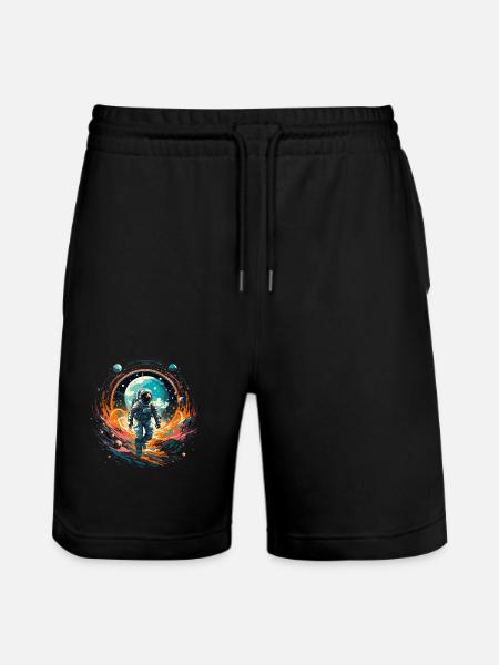 Cool astronaut design - Stanley/Stella Trainer Unisex Organic Jogging Shorts - black
