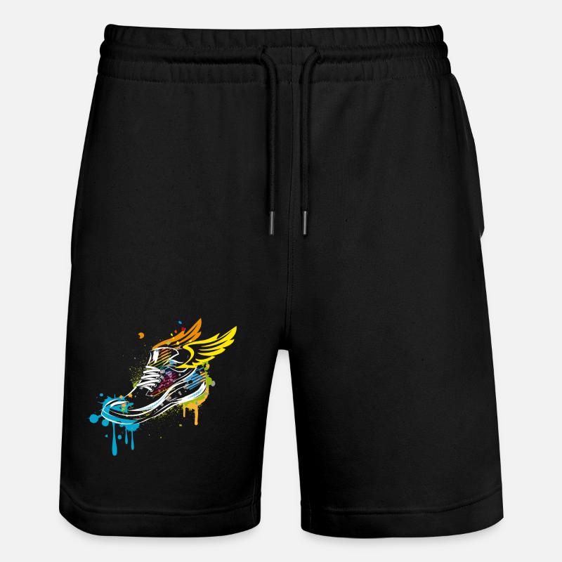 Sneaker graffiti with wings - Stanley/Stella Trainer Unisex Organic Jogging Shorts - black
