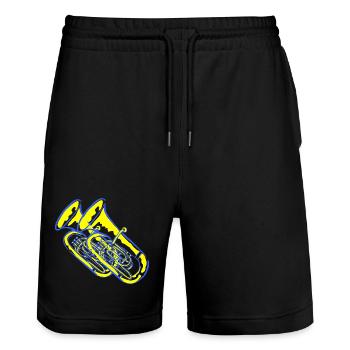 tuba - Stanley/Stella Trainer Unisex Organic Jogging Shorts - black - Front - Nik (191cm) & Marisol (170cm)