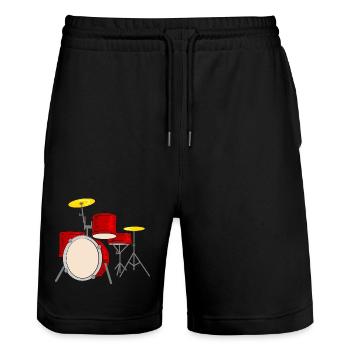 percussion - Short de jogging bio TRAINER Stanley/Stella unisexe - noir - Devant - Nik (191cm) & Marisol (170cm)