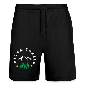 Ultra Trails - Short de jogging bio TRAINER Stanley/Stella unisexe - noir - Devant - Nik (191cm) & Marisol (170cm)