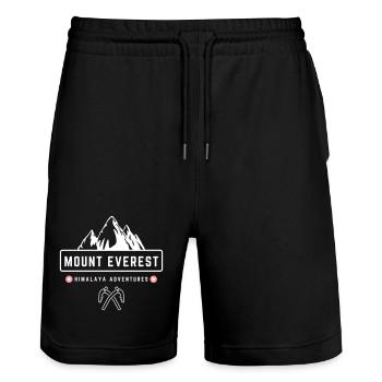 Mount Everest Himalayan Advetures - Stanley/Stella Unisex Bio Joggingshorts Trainer  - Schwarz - Vorne - Nik (191cm) & Marisol (170cm)
