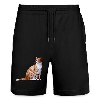 Katze Katzen Katze Cat Cats - Stanley/Stella Trainer Unisex Organic Jogging Shorts - black - Front - Nik (191cm) & Marisol (170cm)