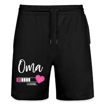 Oma Loading Herz Enkelin Mädchen Werdende Oma - Stanley/Stella Unisex Bio Joggingshorts Trainer  - Schwarz - Vorne - Nik (191cm) & Marisol (170cm)