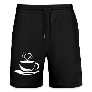Icône café café icône logo icône illustration - Short de jogging bio TRAINER Stanley/Stella unisexe - noir - Devant - Nik (191cm) & Marisol (170cm)
