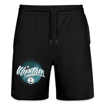 Kapitän - Stanley/Stella Unisex Bio Joggingshorts Trainer  - Schwarz - Vorne - Nik (191cm) & Marisol (170cm)