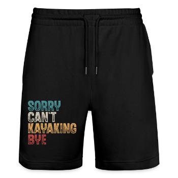 Kajak Kajakfahrer Kajaker - Stanley/Stella Unisex Bio Joggingshorts Trainer  - Schwarz - Vorne - Nik (191cm) & Marisol (170cm)