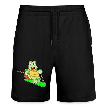 Turtle Skier Ski - Short de jogging bio TRAINER Stanley/Stella unisexe - noir - Devant - Nik (191cm) & Marisol (170cm)