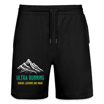 Ultra Running - Là où les légendes se font - Short de jogging bio TRAINER Stanley/Stella unisexe - noir - Devant - Nik (191cm) & Marisol (170cm)