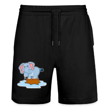 Elephant Water - Stanley/Stella Trainer Unisex Organic Jogging Shorts - black - Front - Nik (191cm) & Marisol (170cm)