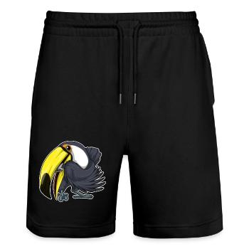 Toucan Musicien Harmonica Musique - Short de jogging bio TRAINER Stanley/Stella unisexe - noir - Devant - Nik (191cm) & Marisol (170cm)
