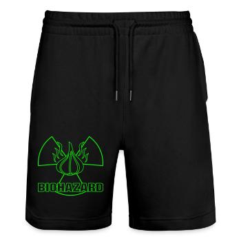 GARLIC BIOHAZARD - Stanley/Stella Unisex Bio Joggingshorts Trainer  - Schwarz - Vorne - Nik (191cm) & Marisol (170cm)